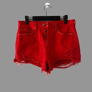 GRLFRND Cindy Style Red Cut-off Shorts